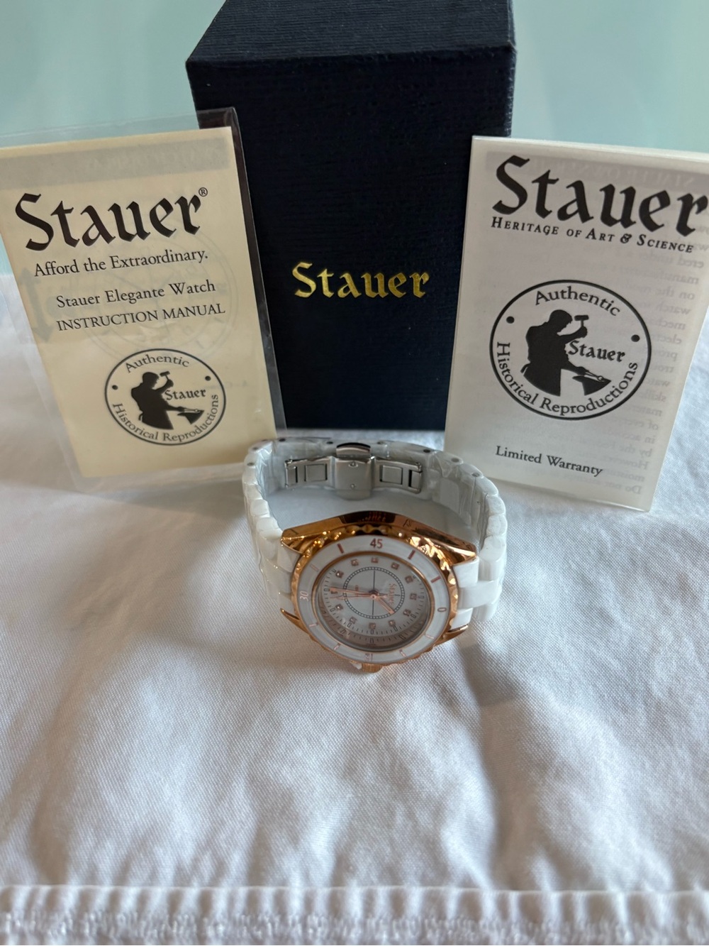 Stauer White Ceramic and Rose Gold Watch - Picture 4 of 5
